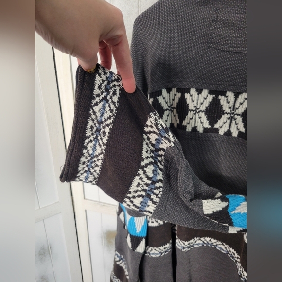 Nwot Free People Gray Combo Fair Isles Sweater Oversized Medium - Picture 3 of 5